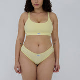 Ribbed Crop Top Bralette - Lemon