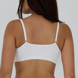 Ribbed Crop Top Bralette - White