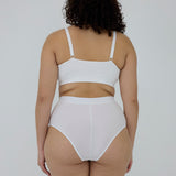 Ribbed Crop Top Bralette - White