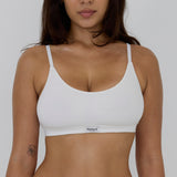 Ribbed Crop Top Bralette - White