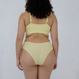 Ribbed Crop Top Bralette - Lemon
