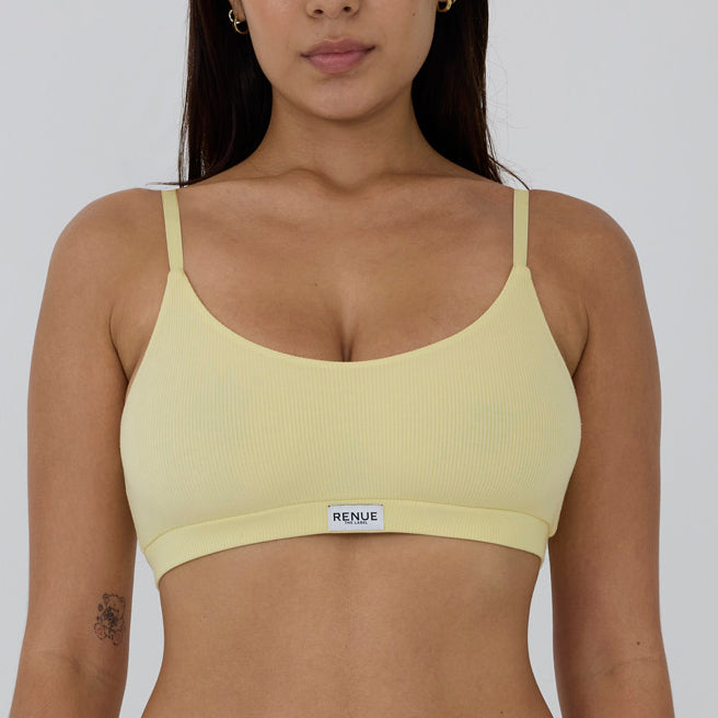 Ribbed Crop Top Bralette Lemon