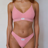 Tencel Ribbed Thong - Dusty Pink
