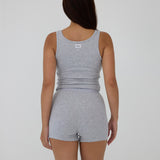 Ribbed Boyfriend Shorts - Grey
