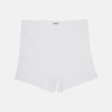 Ribbed Boyfriend Shorts - White