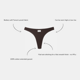 Tencel Ribbed Thong - Espresso