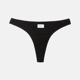 Tencel Ribbed Thong - Black