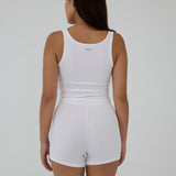 Ribbed Boyfriend Shorts - White